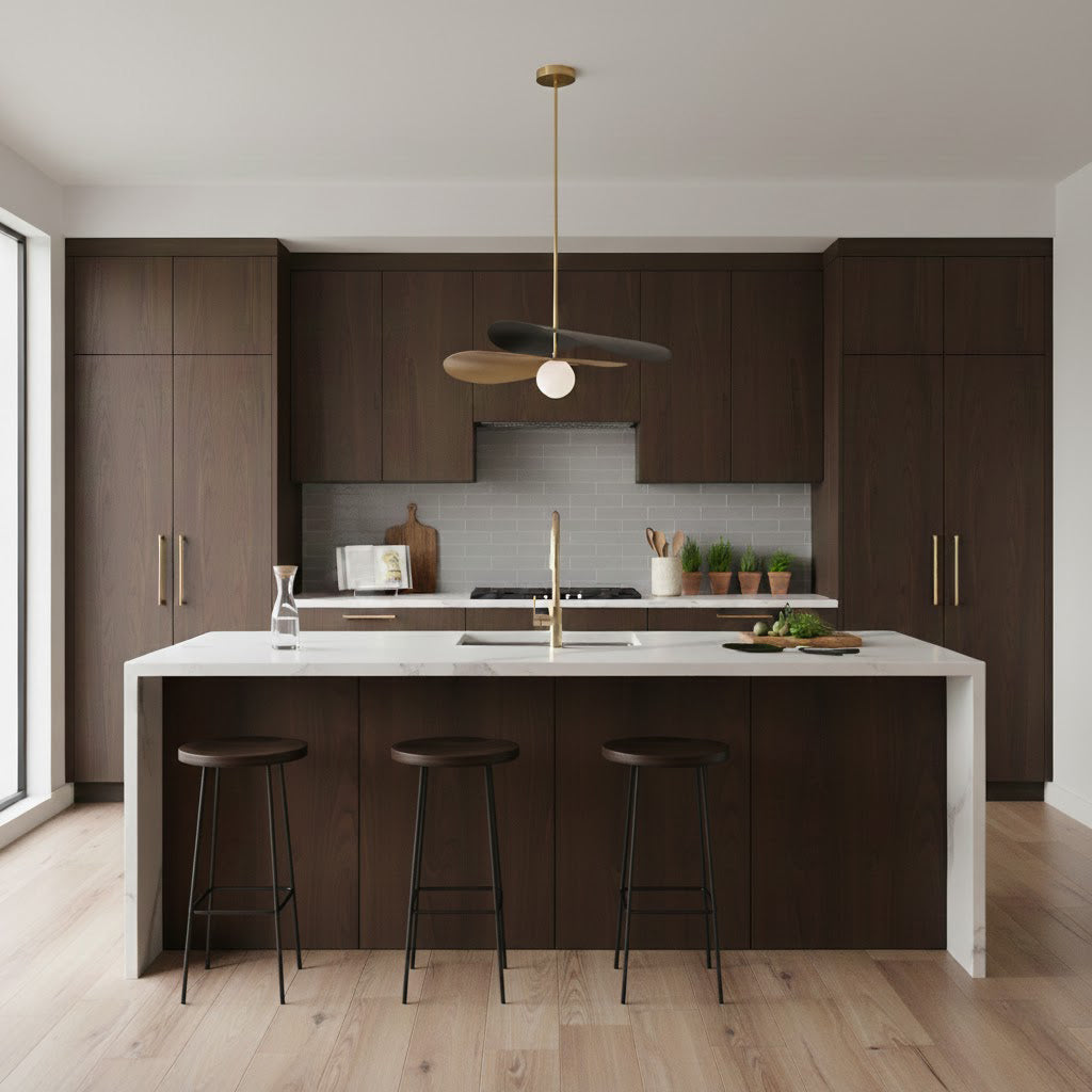 Modern Mid-Century Olivia Glass Chandelier Pendant Light | Adjustable Gold/Black