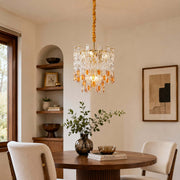 Antizer Layered Art Round Sculptural Glass Chandelier