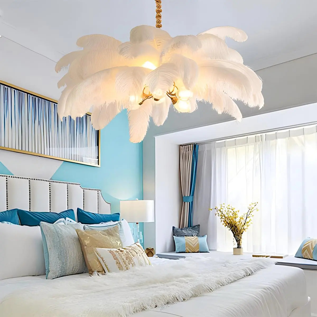 Ostrich Feather Chandelier