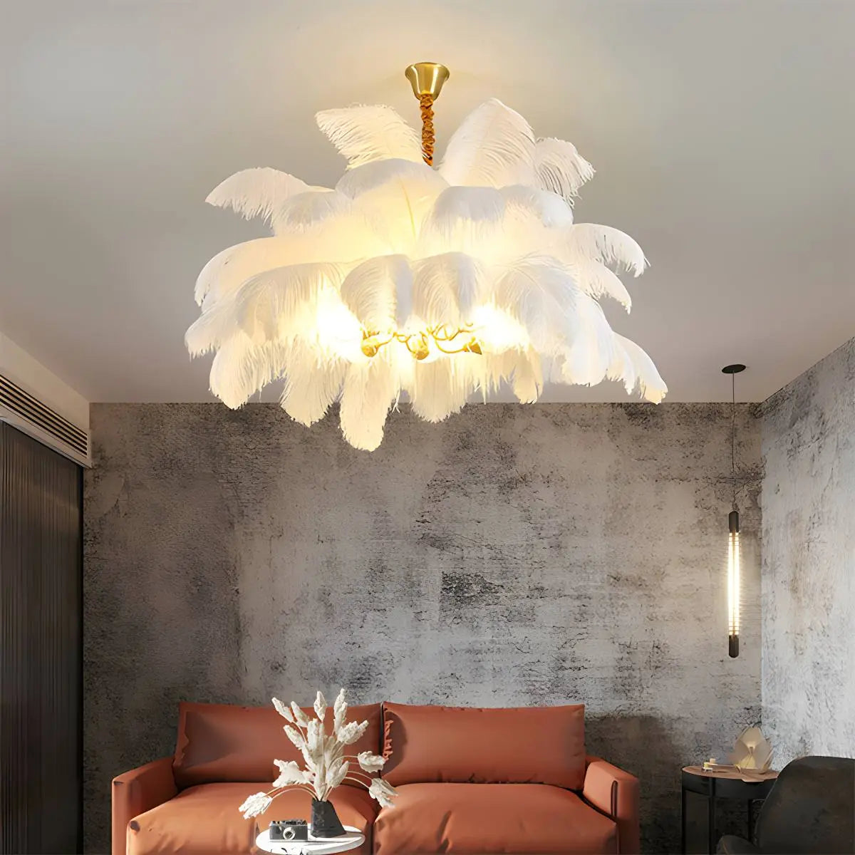 Ostrich Feather Chandelier