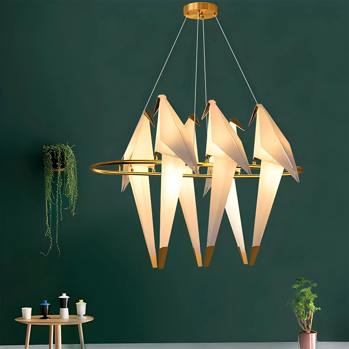 Paper Crane Bird Chandelier