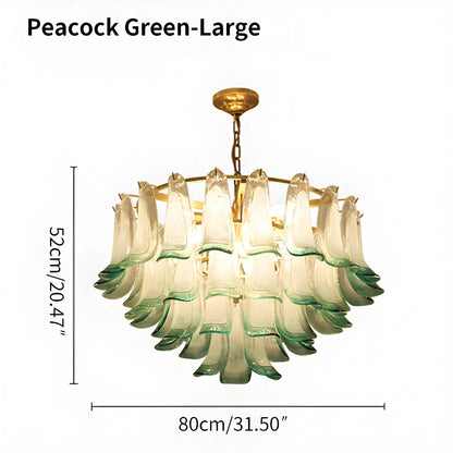 Antizer Luxury Peacock Open Screen Glass Chandelier