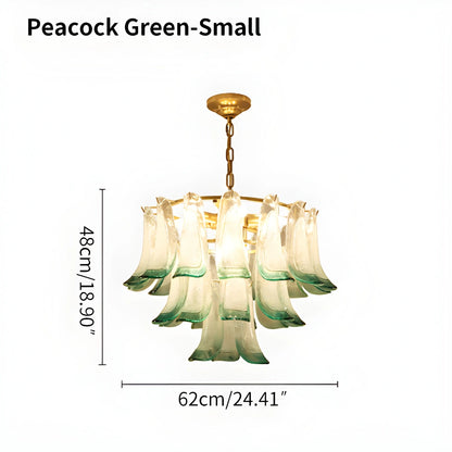 Antizer Luxury Peacock Open Screen Glass Chandelier