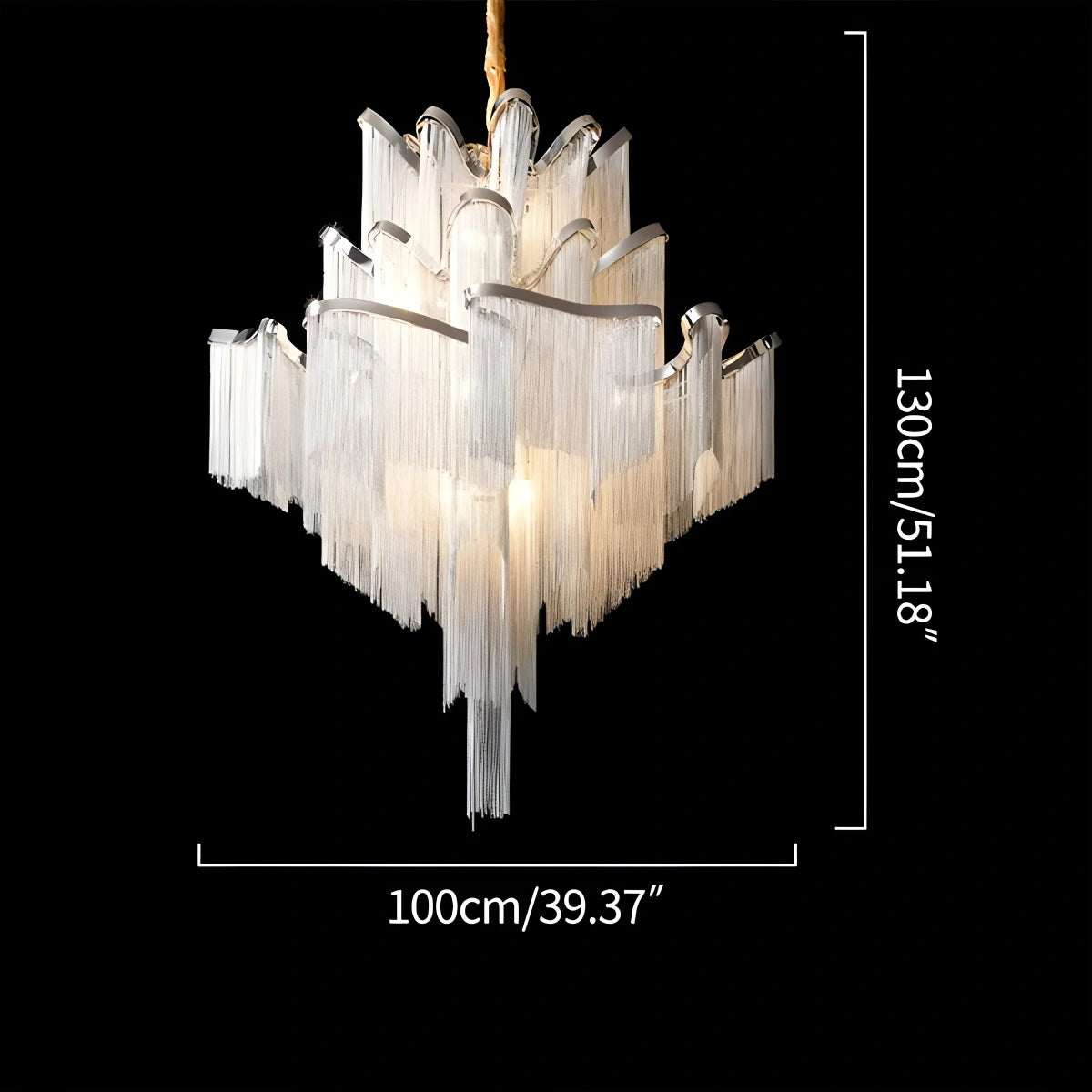 Antizer Aluminum Tassel LED Ceiling Chandelier