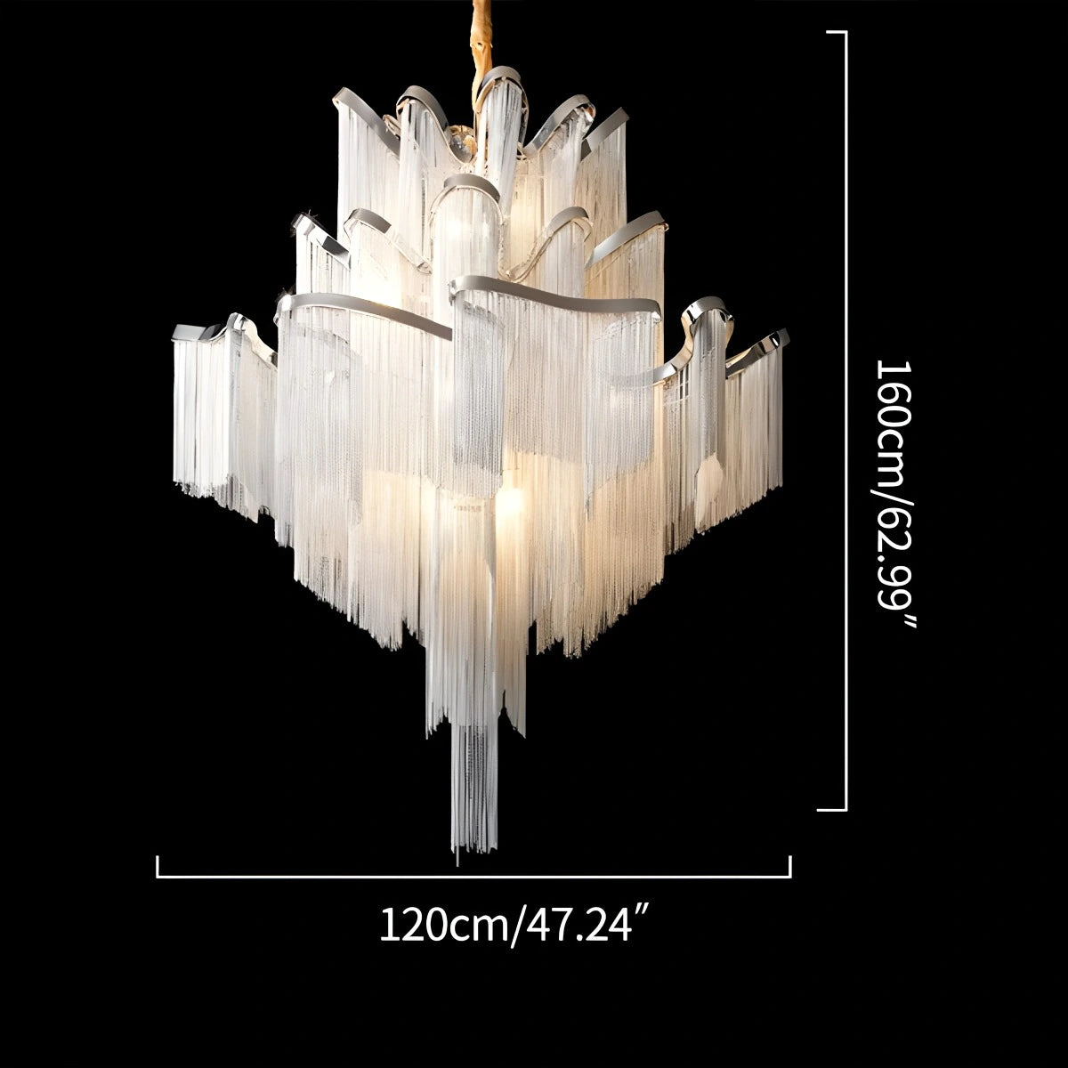 Antizer Aluminum Tassel LED Ceiling Chandelier