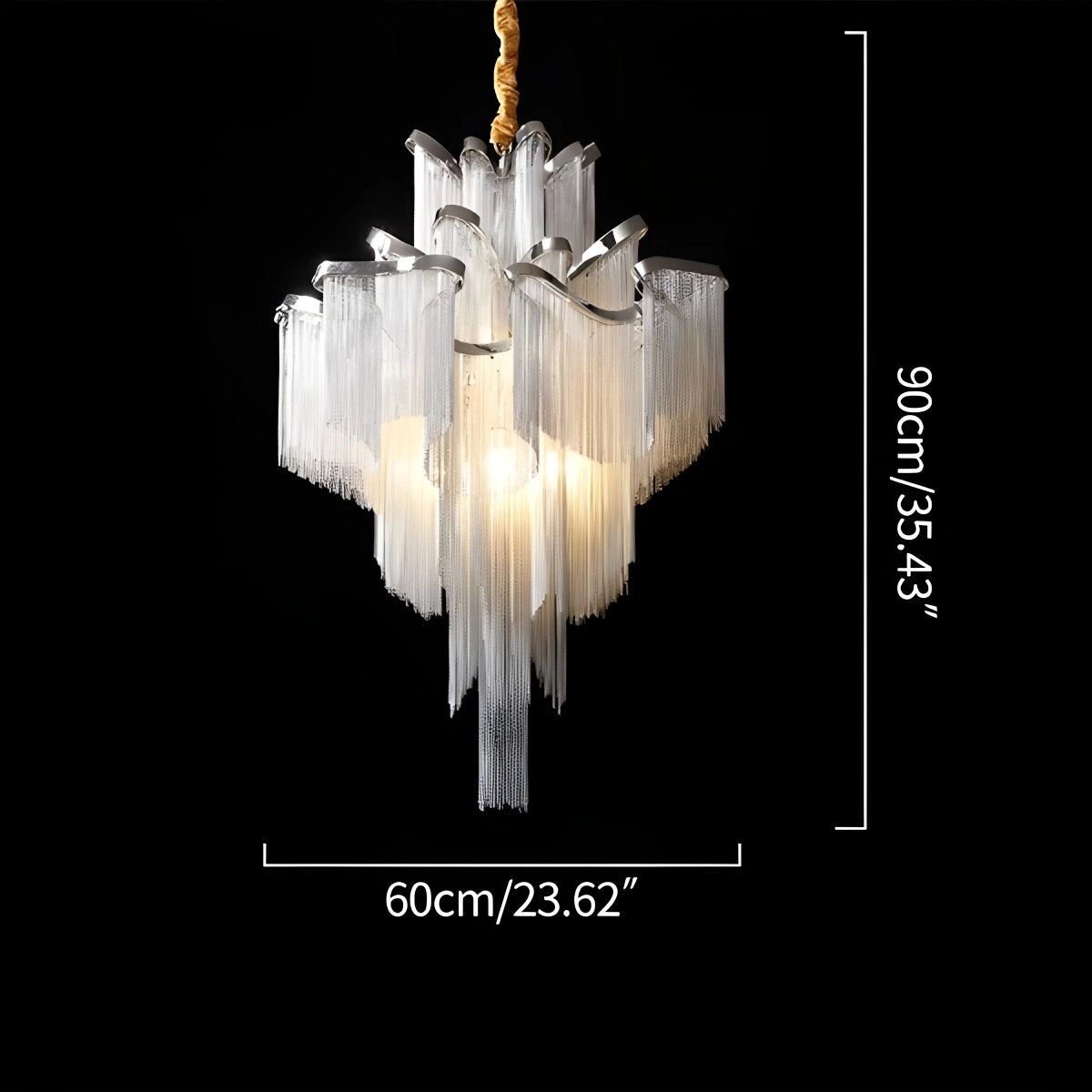 Antizer Aluminum Tassel LED Ceiling Chandelier