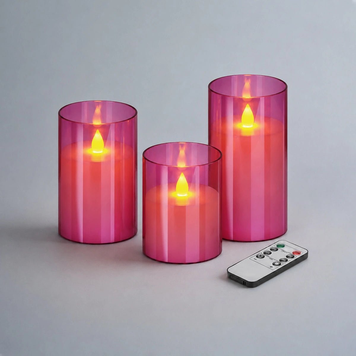 Antizer Acrylic Glass Pillar Flameless Candle 12 Pack × 6