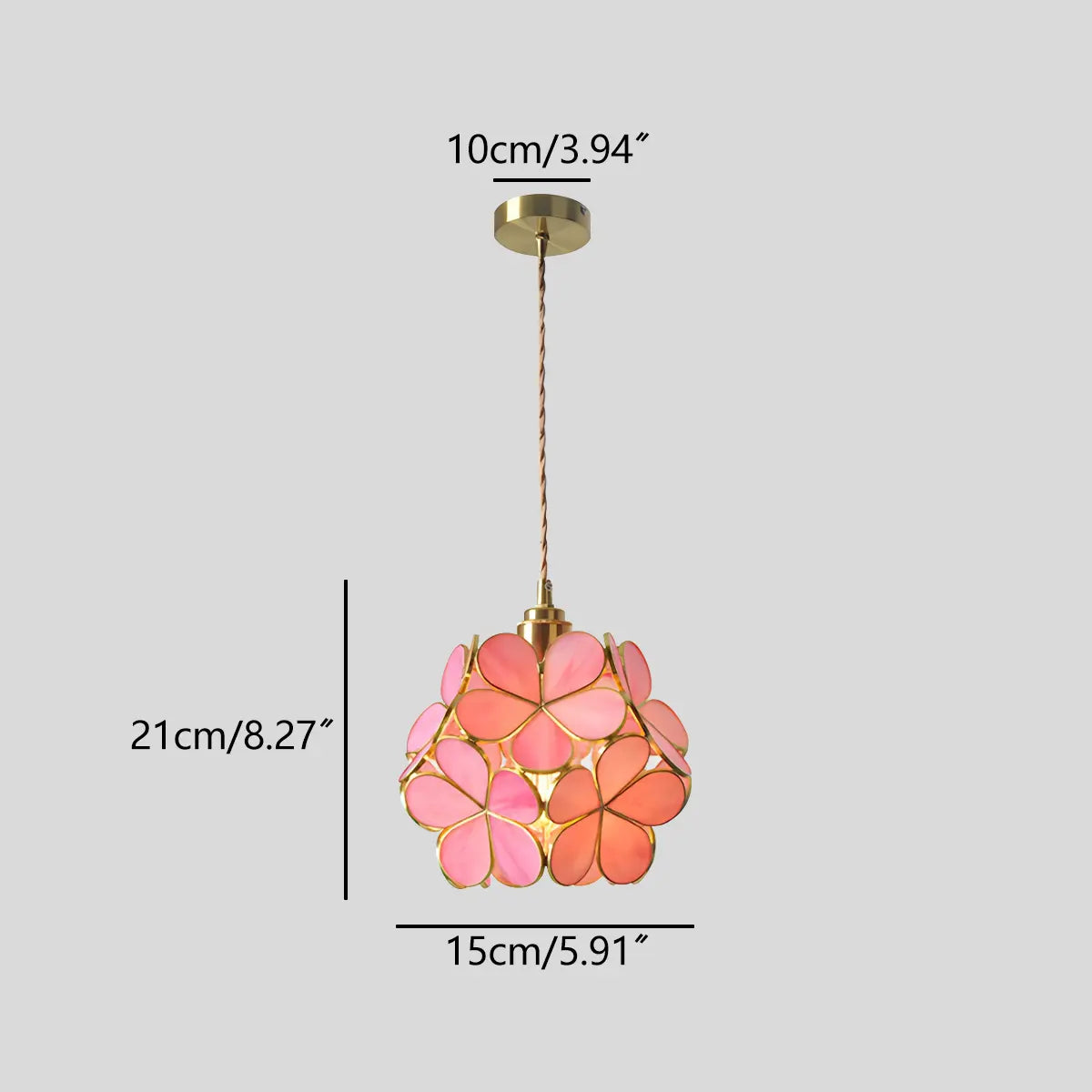 Antizer Cherry Blossom Stained Glass Pendant Light