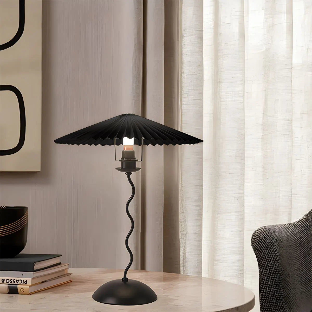 Antizer Pleated Squiggle Floor & Table Lamp
