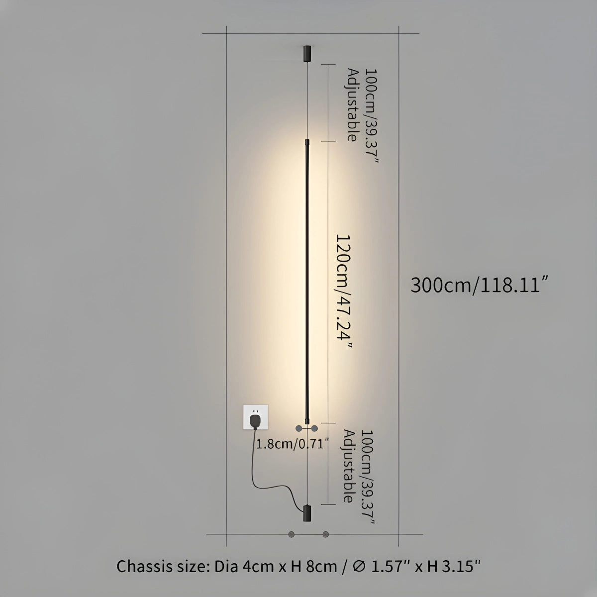 Antizer Modern Long Line Floor To Ceiling Light