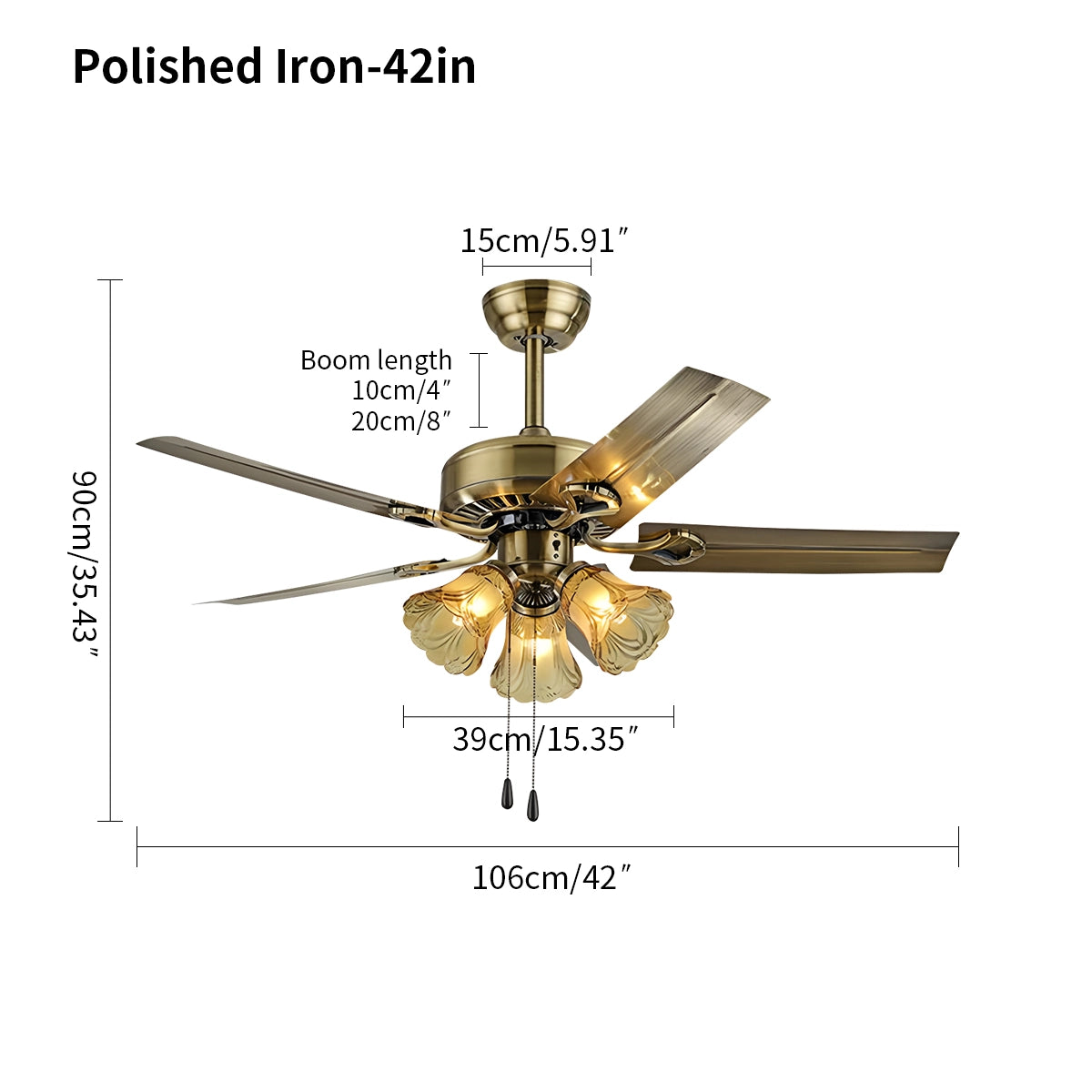 Antizer Vintage Ceiling Fan with Light for Dining Room