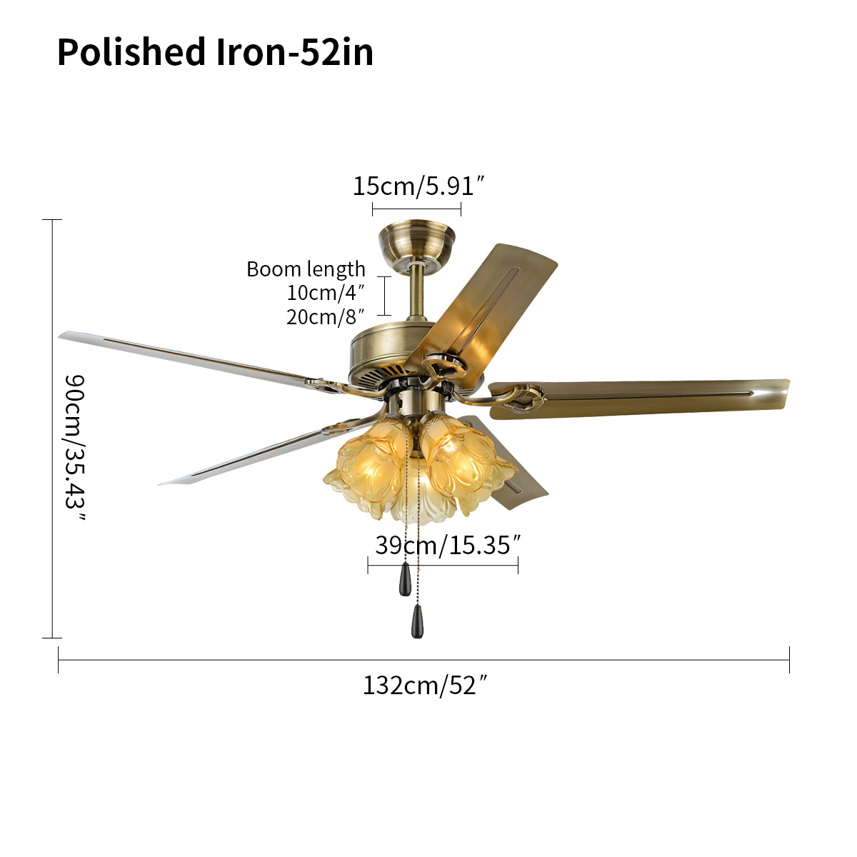 Antizer Vintage Ceiling Fan with Light for Dining Room