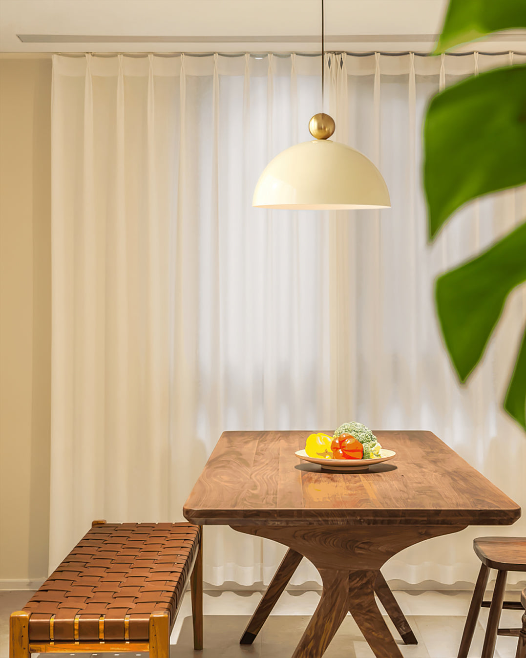 Posa Modern Minimalist Metal Pendant Lamp, Elegant Gold Finish, Colorful Orb Accent