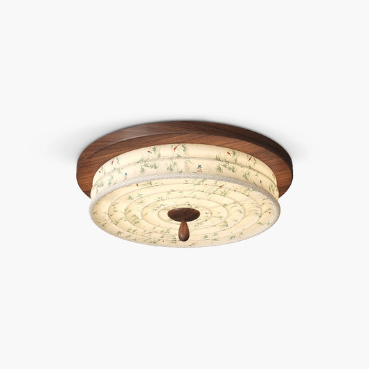 Antizer Walnut Color Fabric Ceiling Lamp for Bedroom
