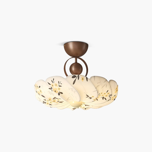 Antizer French Print Fabric Ceiling Lamp for Bedroom