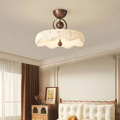 Antizer Flower Fabric Cover Ceiling Lamp for Bedroom