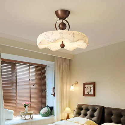 Antizer Flower Fabric Cover Ceiling Lamp for Bedroom