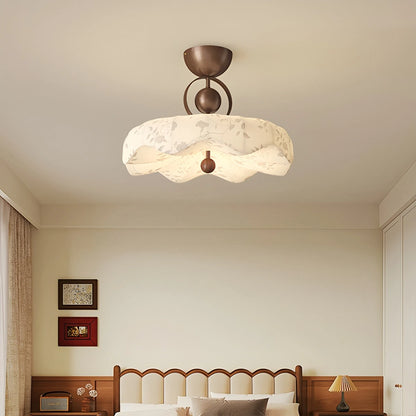 Antizer Flower Fabric Cover Ceiling Lamp for Bedroom