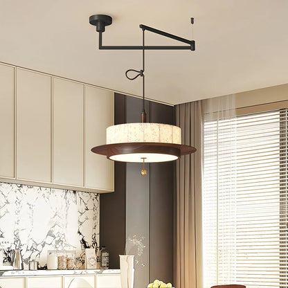 Fabric Walnut Color LED Ceiling Light & Pendant Lamp