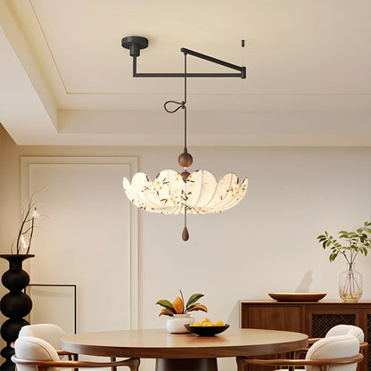 Antizer Floral Fabric Pendant Ceiling Light for Dining Room