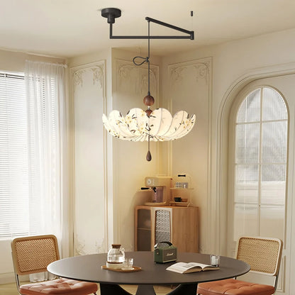 Antizer Floral Fabric Pendant Ceiling Light for Dining Room