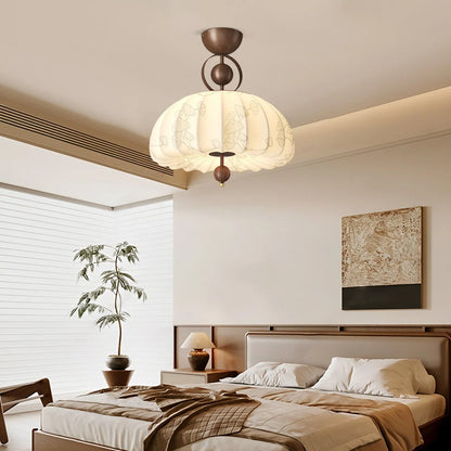 Antizer Retro Fabric Pumpkin Ceiling Lamp for Dining Room