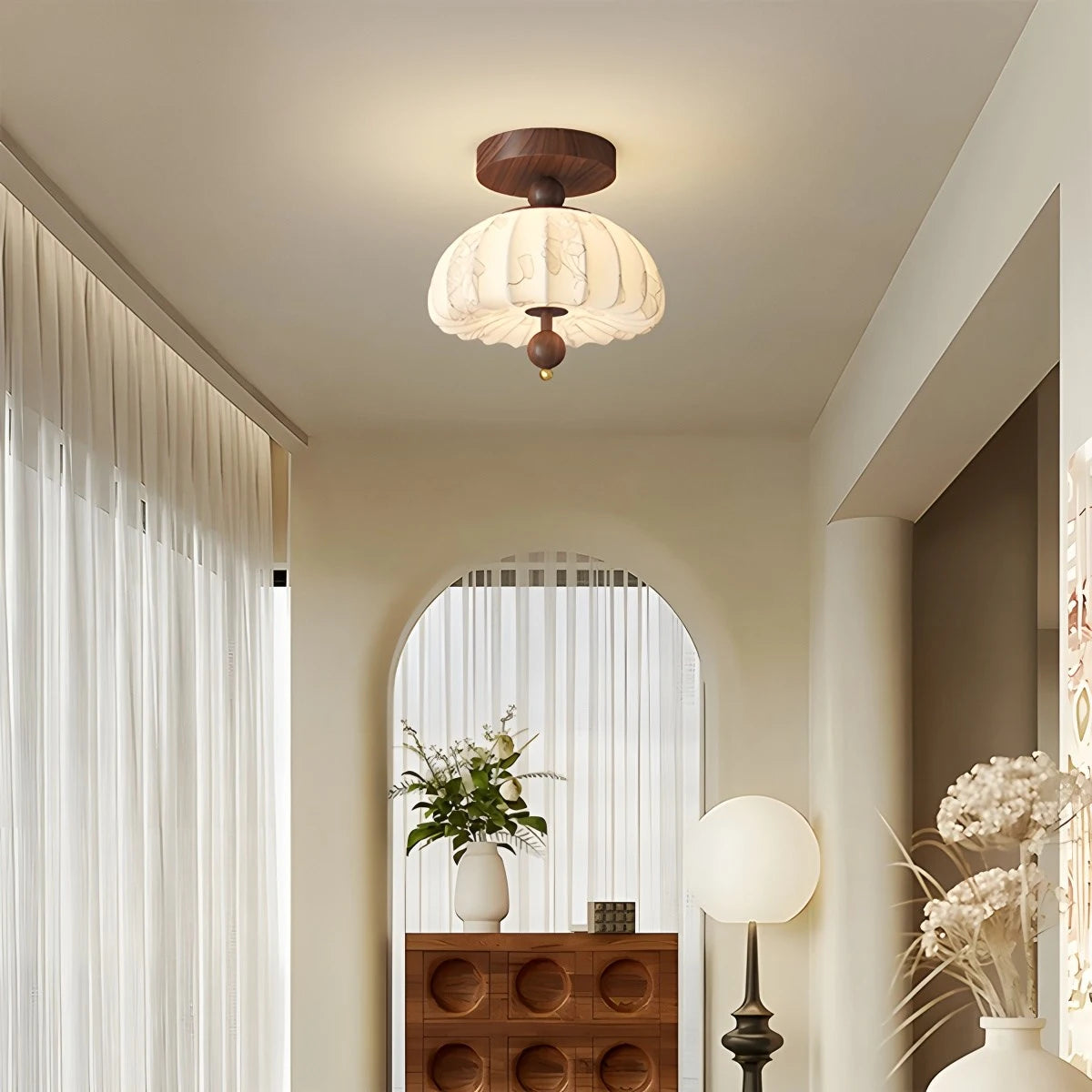 Antizer Fabric Pumpkin Ceiling Lamp for Hallways