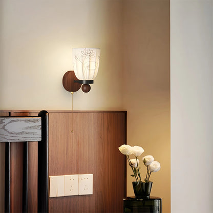 Antizer French Retro Fabric Wall Lamp for Bedroom