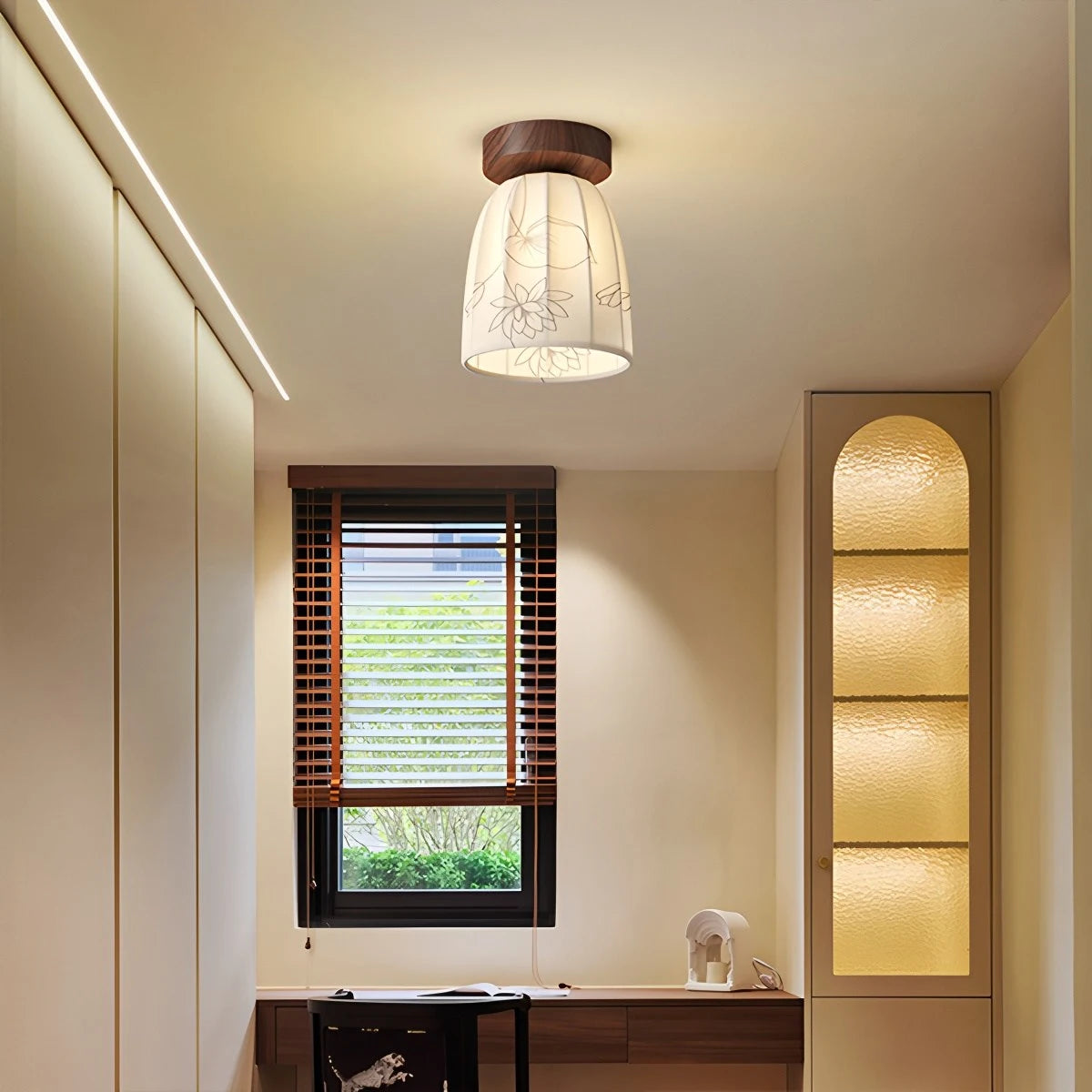 Antizer French Retro Fabric Wall Lamp for Bedroom