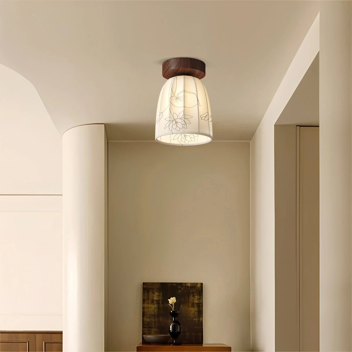 Antizer French Retro Fabric Wall Lamp for Bedroom