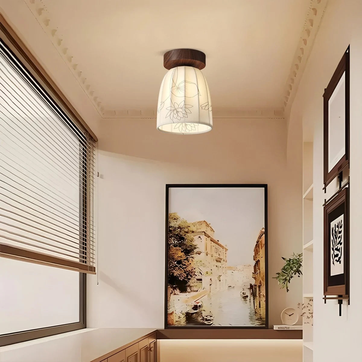 Antizer French Retro Fabric Wall Lamp for Bedroom