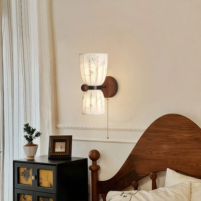 Antizer French Retro Fabric Wall Lamp for Bedroom