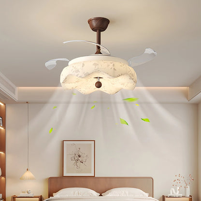 Antizer Fabric Retractable Ceiling Fan with LED Light