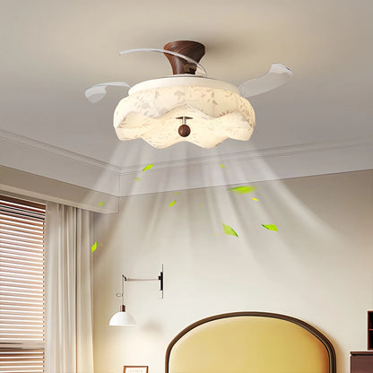Antizer Fabric Retractable Ceiling Fan with LED Light