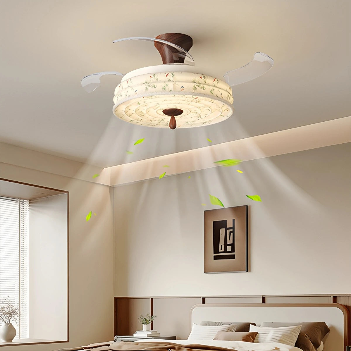 Antizer Fabric Silent Invisible Ceiling Fan Light