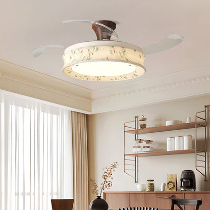 Antizer French Fabric Invisible Ceiling Fan Light
