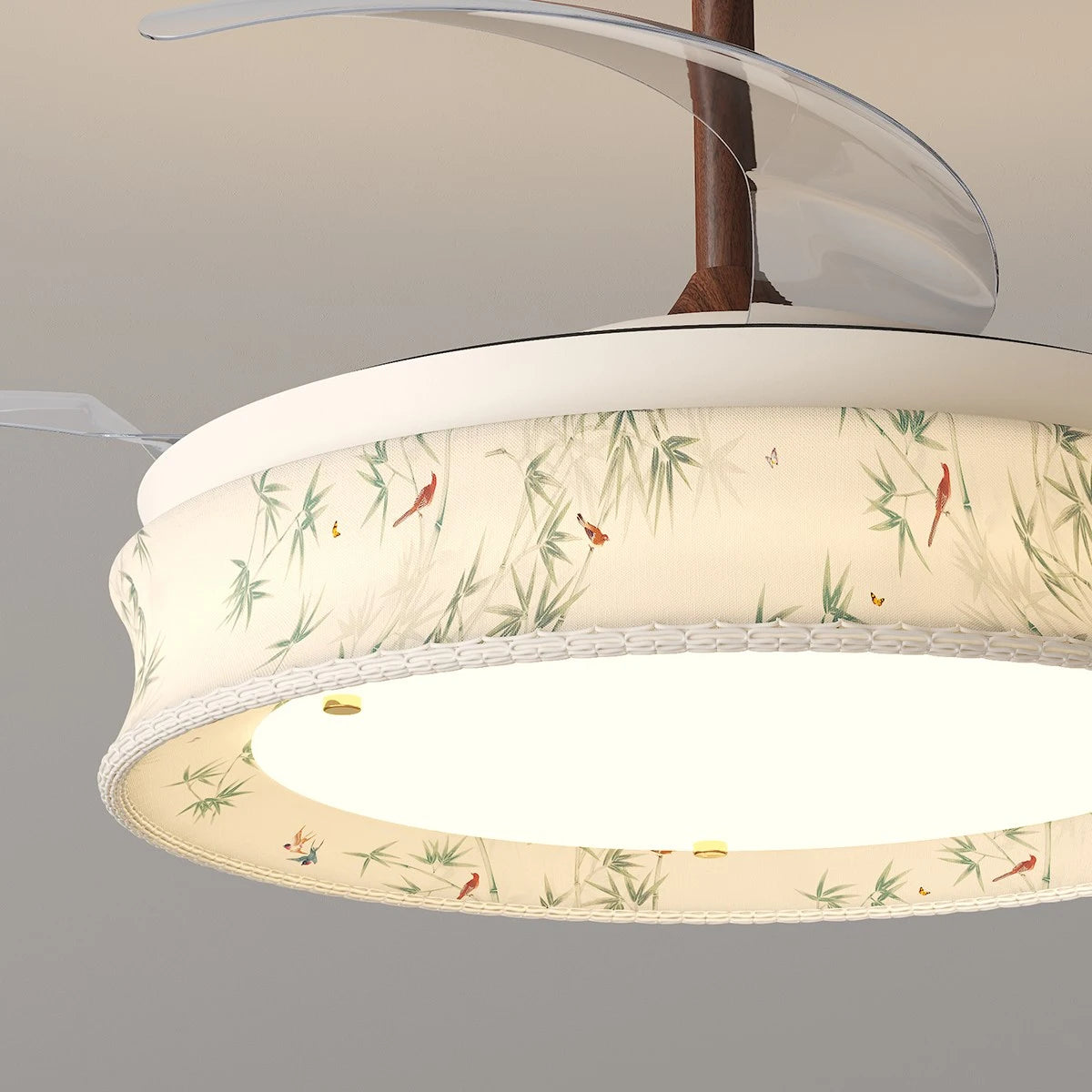 Antizer French Fabric Invisible Ceiling Fan Light