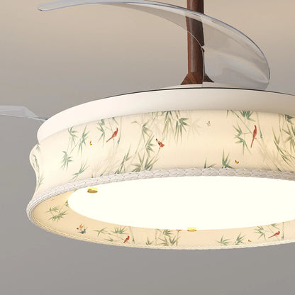 Antizer French Fabric Invisible Ceiling Fan Light