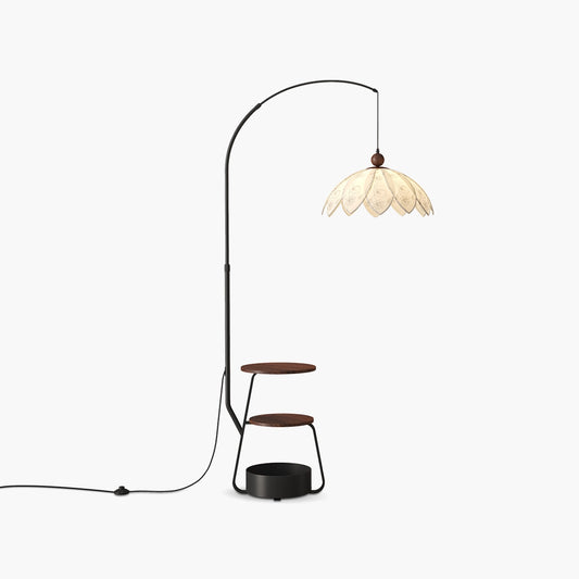 Antizer Retro Flower Bud Fishing Floor Lamp with Shelf