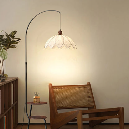 Antizer Retro Flower Bud Fishing Floor Lamp with Shelf