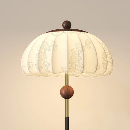 Antizer Fabric Pumpkin Shape Floor Lamp with Tray
