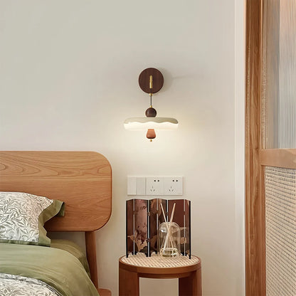 Antizer Cream Style Bedside Wall Lamp with Shelf