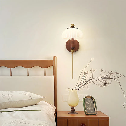Antizer Cream Mushroom-Shaped Bedside Wall Lamp