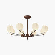 Antizer Retro Walnut Color Flower Chandelier for Living Room