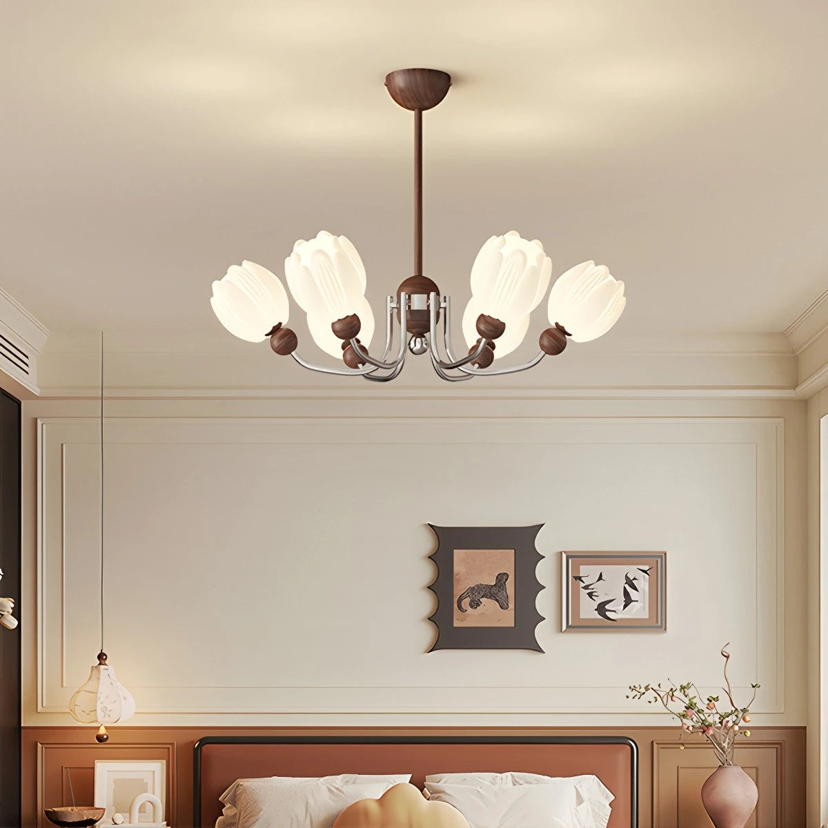 Antizer French Retro Flower Chandelier for Living Room