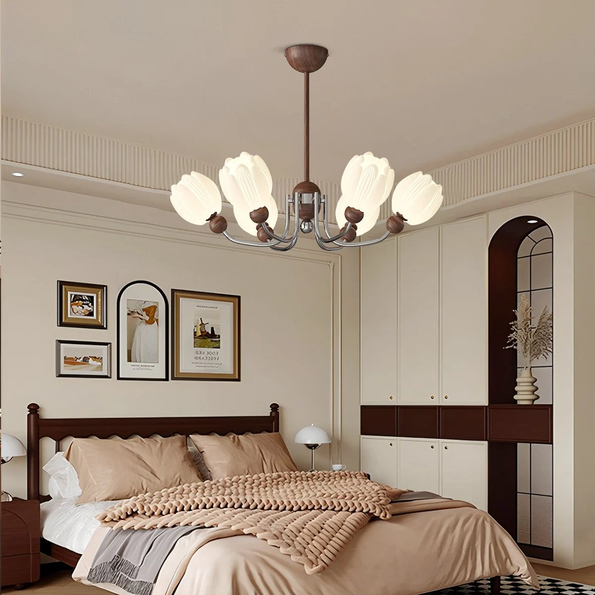 Antizer French Retro Flower Chandelier for Living Room