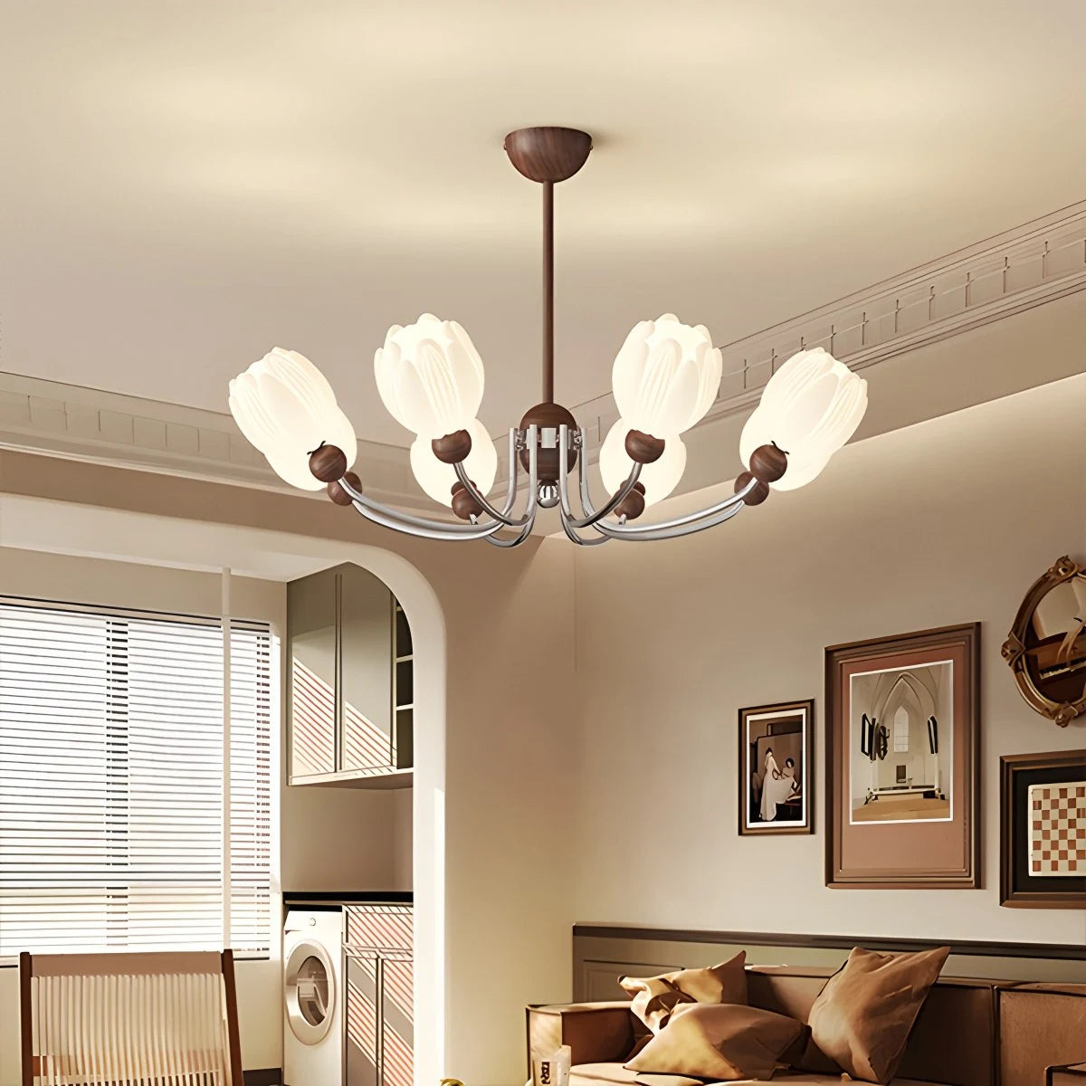 Antizer French Retro Flower Chandelier for Living Room
