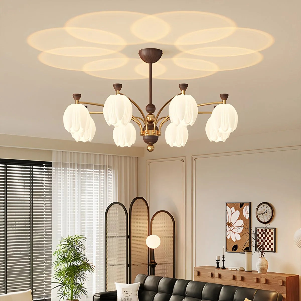 Antizer French Retro Cream Flower Bud Chandelier