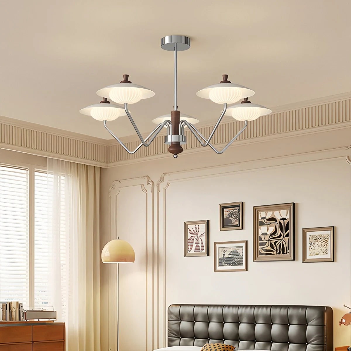 Antizer French Retro Wrought Iron Flower Chandelier
