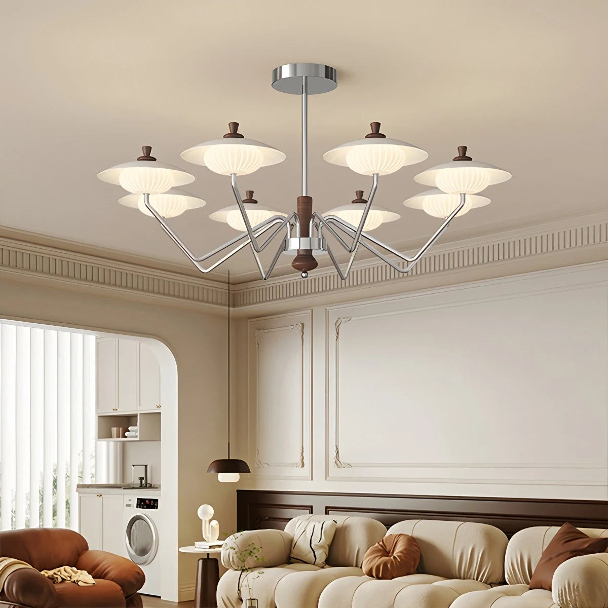 Antizer French Retro Wrought Iron Flower Chandelier